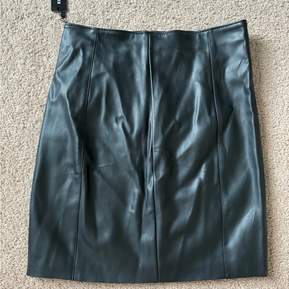 Express Black Leather Mini Skirt